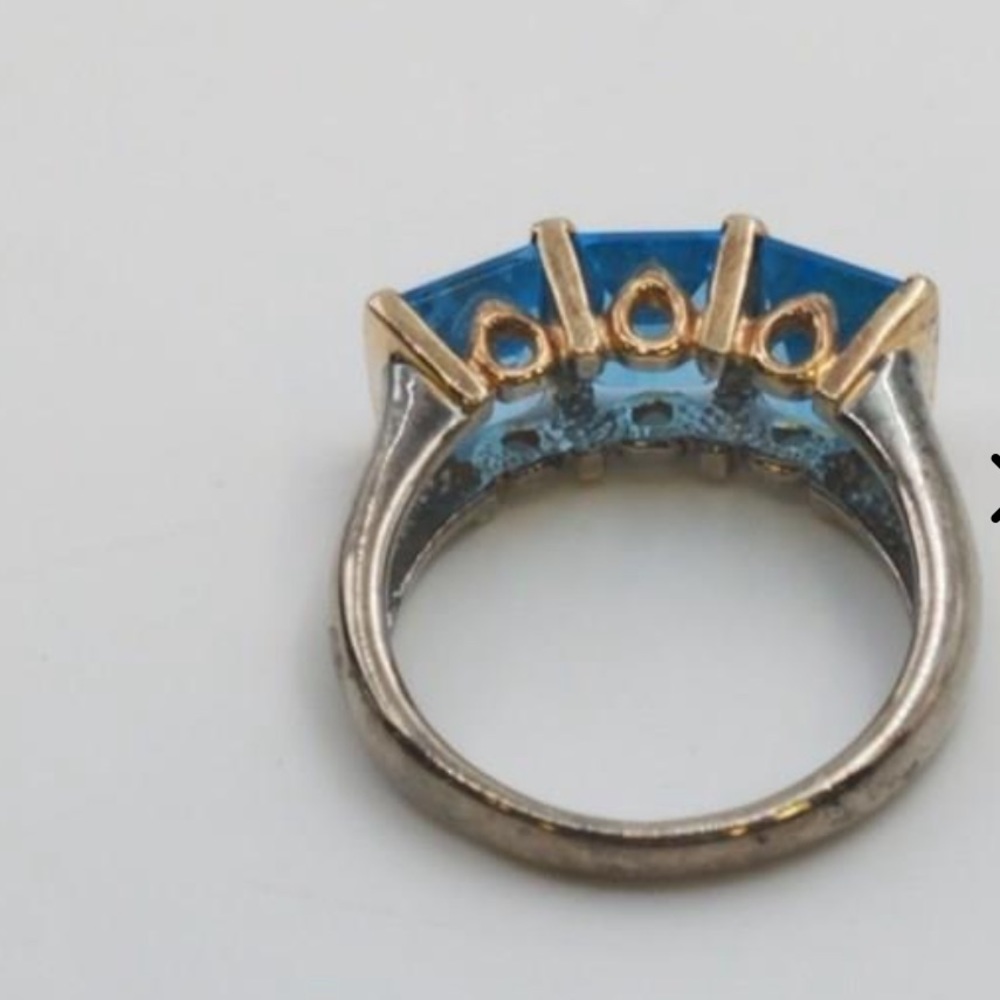 ❤️Estate Vintage London Topaz Sterling ring, size 5.75 - Picture 4 of 7